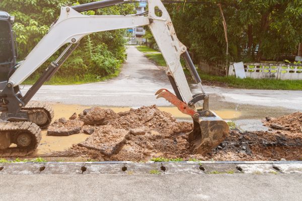 Water Line Excavation in Milton